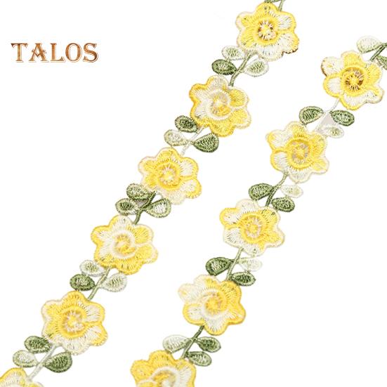 Flower Lace Trim Ribbon Vibrant Color Widely Used DIY Crafts Embroidered Crochet Lace Trim Fabric Decorations for Sewing