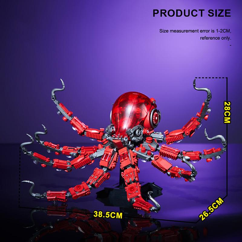 Hochwertiges Kreatives Spitzenklasse Moc Premium-Qualität 882 Teile Spitzenklasse Mechanisch Hoher Standard Oktopus Bau-Set-Set Premium-Qualität Montage