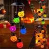 Halloween Solar Wind Chimes Color Changing with 6 LED Pumpkin Waterproof Lights by Solar Powered Suitable For Holiday Party