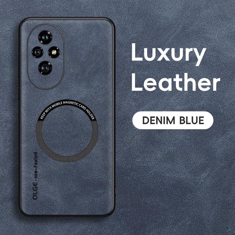

Магнитный ретро кожаный мягкий чехол для Honor 200 Pro Honor200 Pro 5G беспроводной зарядный чехол для телефона чехол For Honor 200 синий