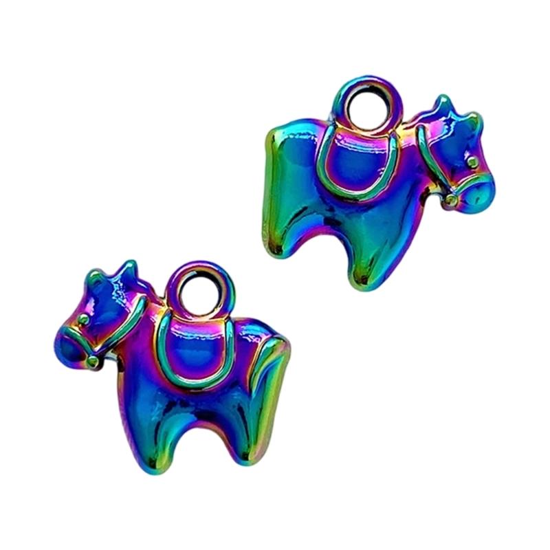 Handcrafted Rocking Horse Drop Oil Charm Minimalist Alloy Pendant Accessories for Individualized Jewelry Design