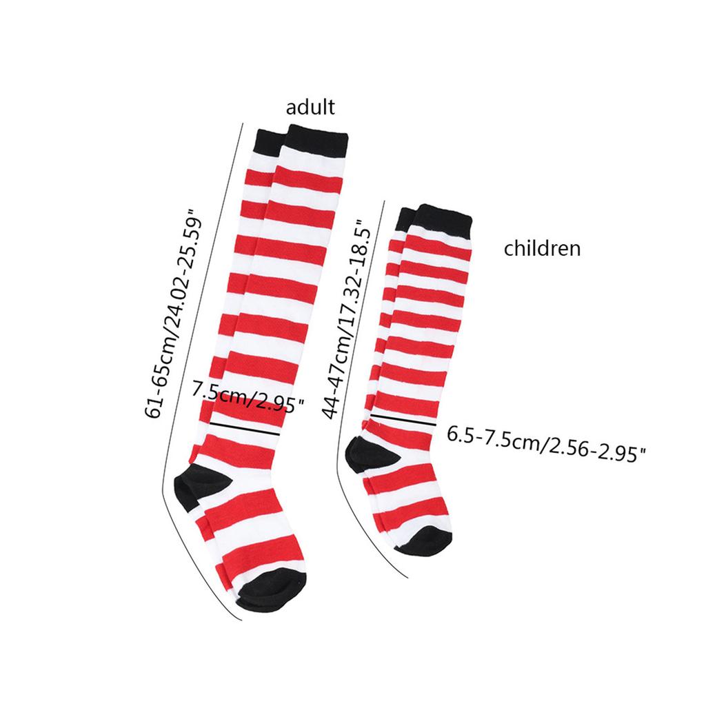Christmas Striped Socks for Women Cute Thigh High Socks Winter Leg Warmers Knee High Sock Warm Long Stockings Streetwear