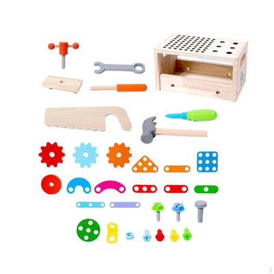 Wooden Tool Set Pretend Play Simulation Carpenter Preschool Tools Montessori Educational