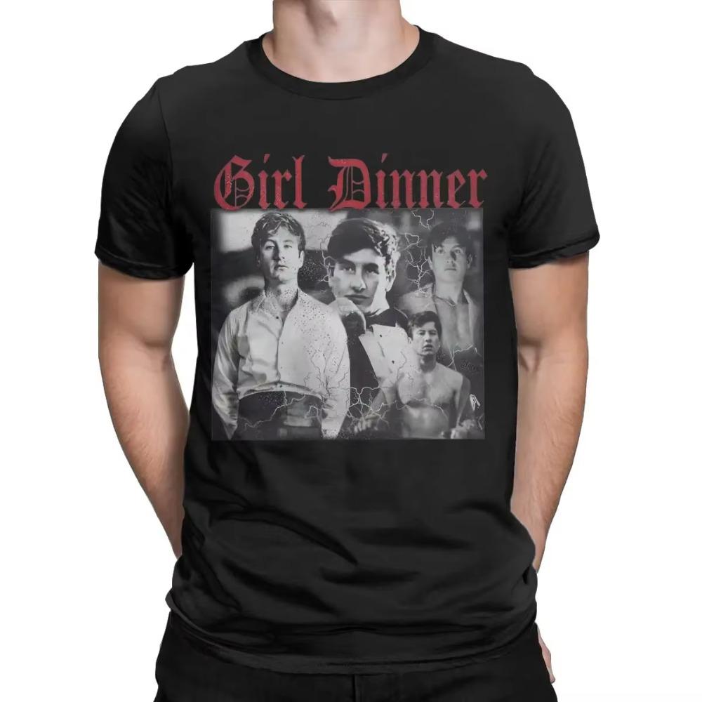 Vintage Barry Keoghan Girl Dinner T-Shirt Men Round Neck 100% Cotton T Shirts Short Sleeve Tee Shirt Graphic Printed Clothes