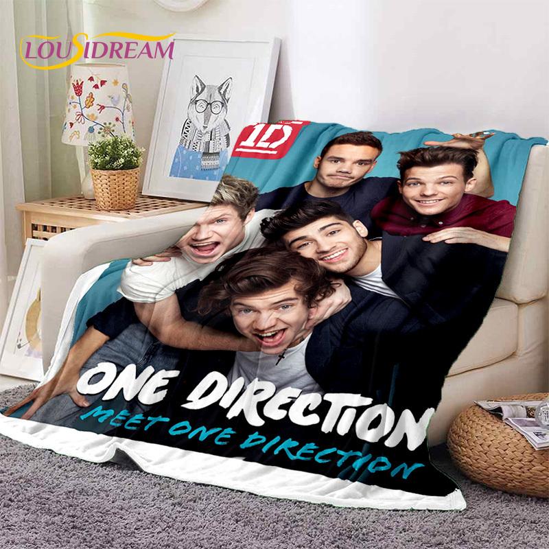 2025 Rock-One Direction Combinatio 1D Star Soft Blanket,Soft Throw Blanket for Home Bedroom Bed Sofa Picnic Travel Cover Gift