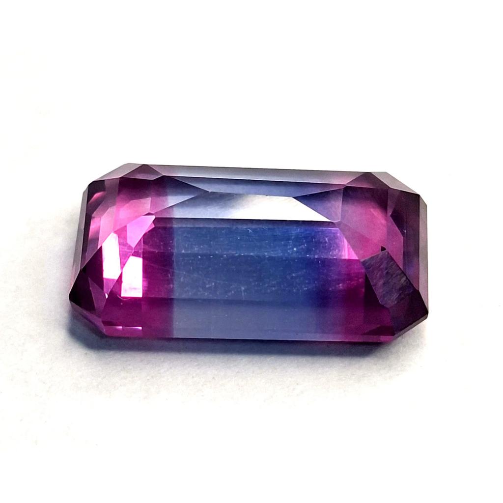 Bi-Color Tourmaline 23-25 Ct Emerald Cut Beautiful Certified Loose Gemstone