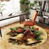 1PC Christmas bells Holly berries Office Round Area Rug, Under Office Chairs Bedroom Living Room Home Decor, Carpet for Office -1110156