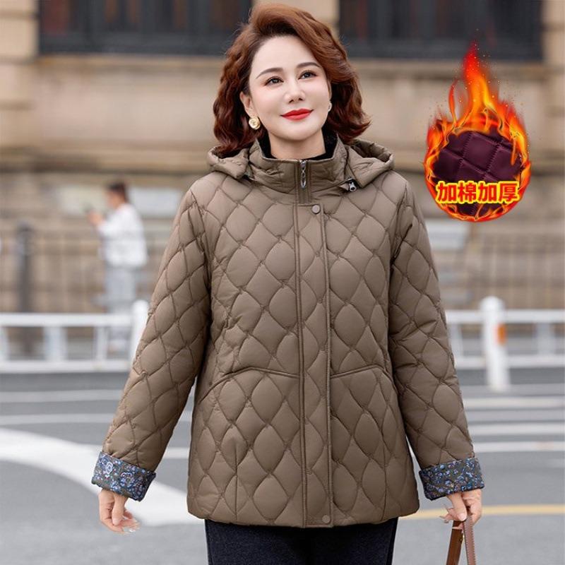 

Hooded padded jacket, women s velvet thickened padded jacket, large size autumn and winter padded jacket, women s models 5XL [recommended 150-80kg] зелёный