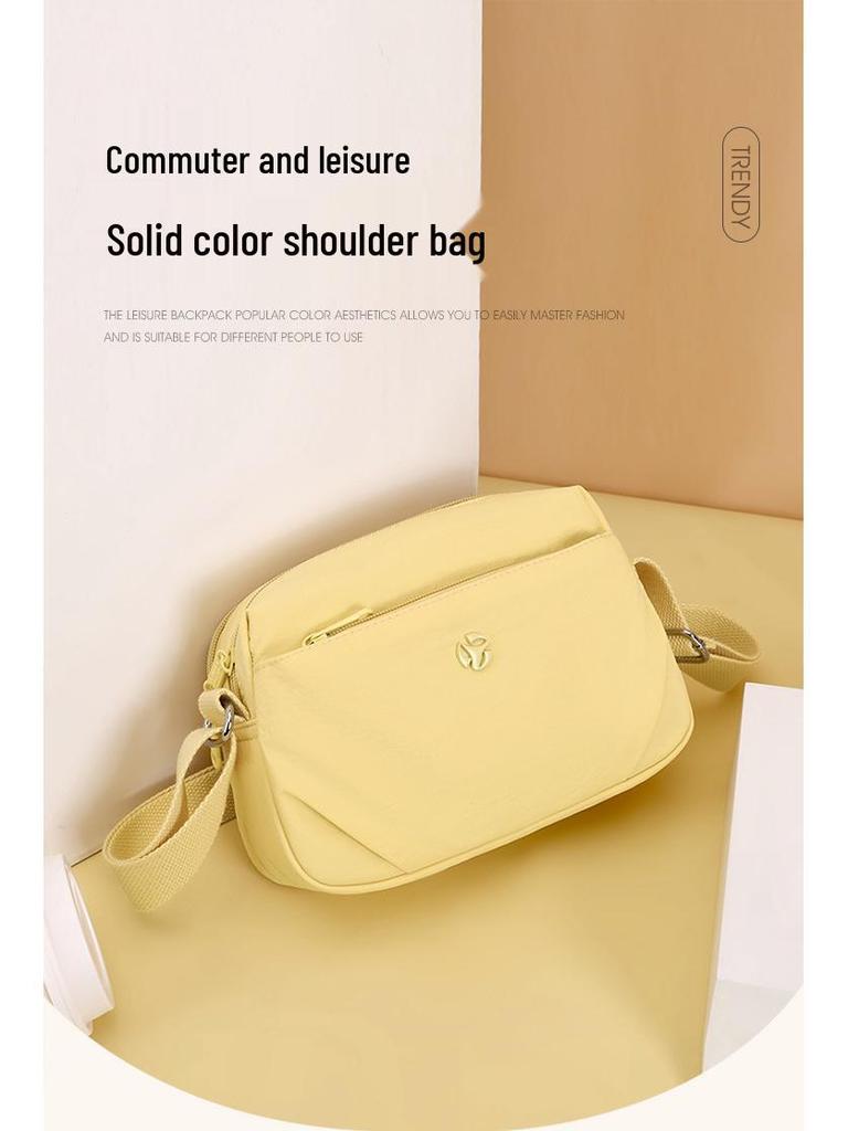 Einfache lässige Umhängetasche im koreanischen Stil - Vielseitige Street-Schultertasche in Unifarbe