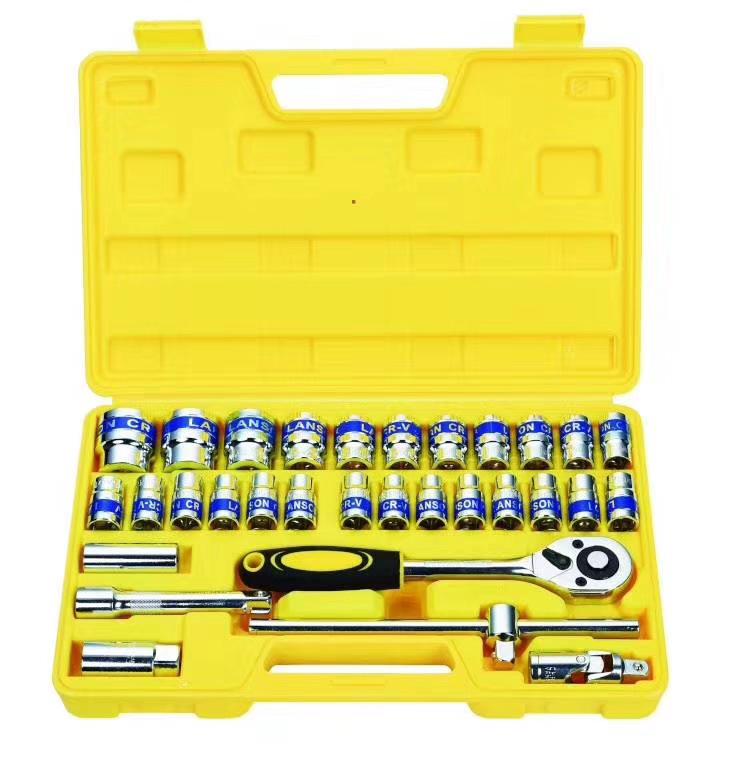 Chengtai 32-Piece Chrome-Vanadium Socket Wrench Set for Auto and Home Repair