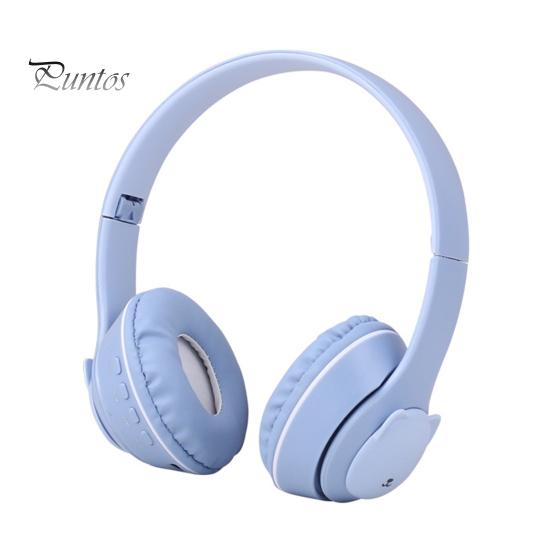 1 Set Headphone Foldable RGB Light Bear-shape Bluetooth-compatible 5.0 Wireless Headset Computer Accessories