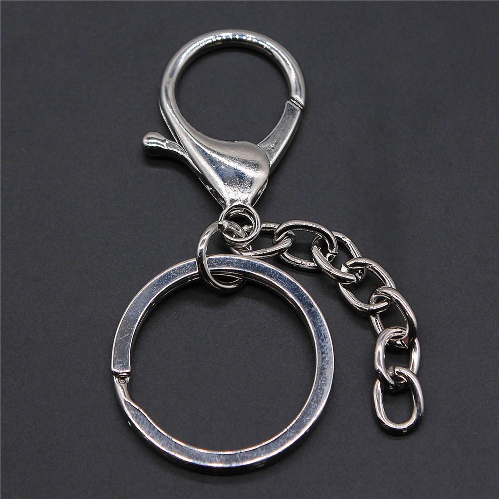 4 Colors 25mm 30mm Lobster Clasp Keychain With Extension Chain Jewelry Findings