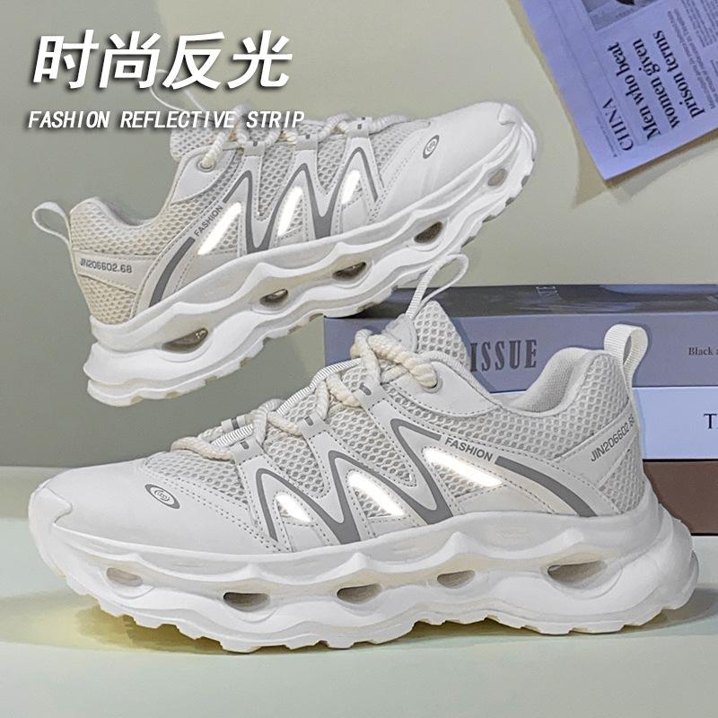 Casual shoes Lightweight thick-soled cushioning mesh shoes Outdoor light luxury Hong Kong style sports dad shoes