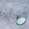 Amazonite, Blue Topaz Gemstone 925 Sterling Silver Jewelry Necklace 18" M-2757