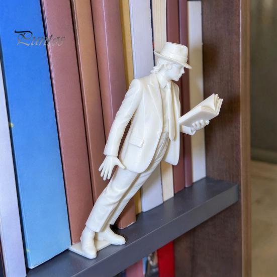 PLA Material Book Supports Creative Space Dancer Bookend, Decorative Walking Figure Unique Bookshelf Ornament for Home Ends Living Room Bedroom
