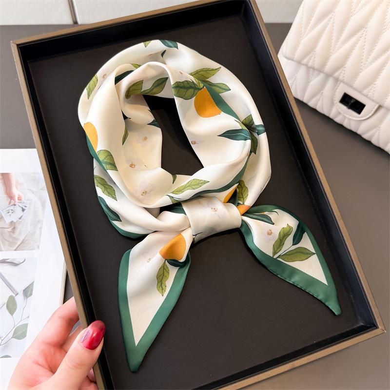 147x14cm New Luxury Hair Scarf Long Fashion Women Headband Brand Silk Tie Bag Ribbon Design Wrist Towel Foulard Neckerchief