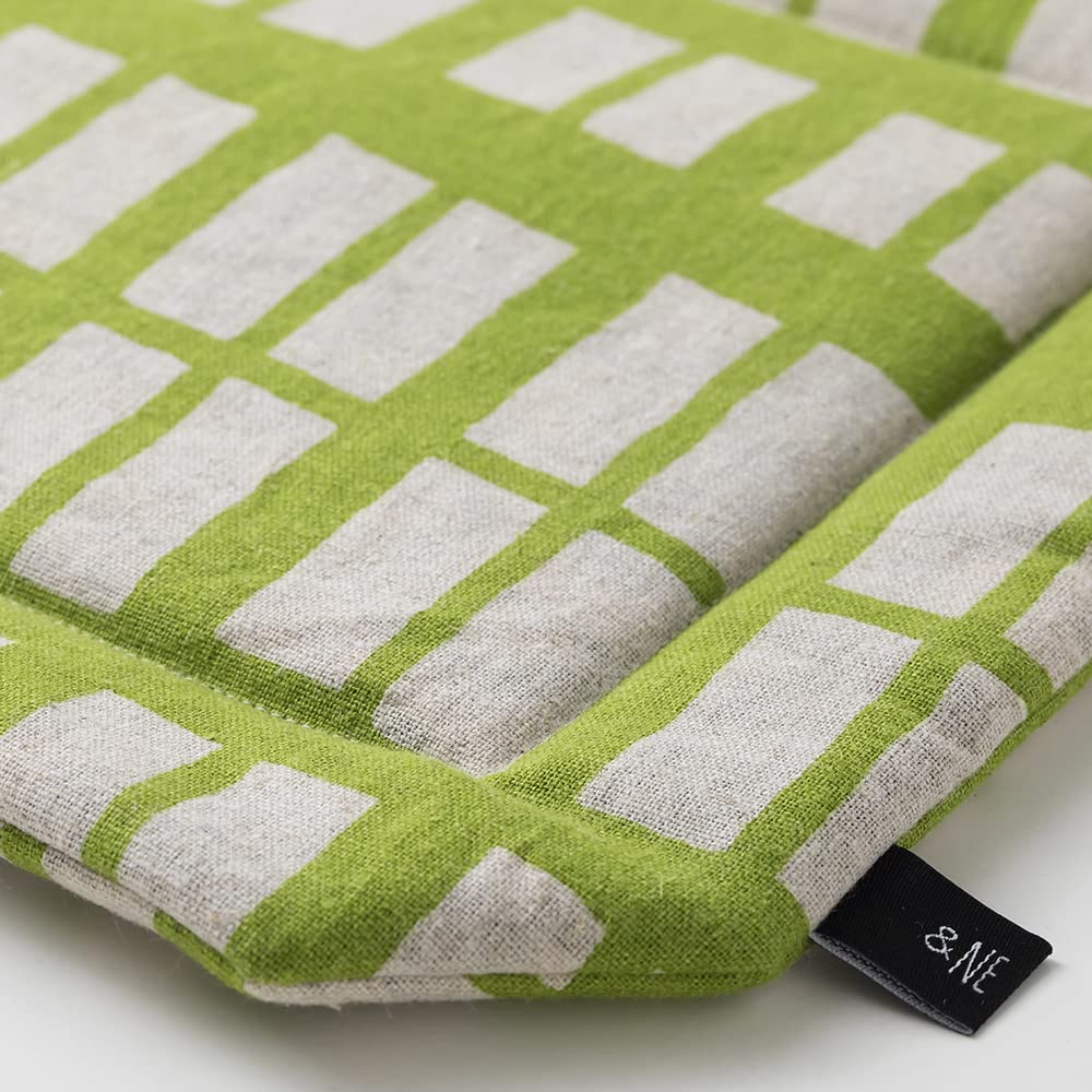 Tea Koushi 32cm Wide x 23cm Long x Made in Washable Japanese &NE Mat, Green, 1.5cm Thick, Japan, Cotton, Pattern, NHK-223-KSGR