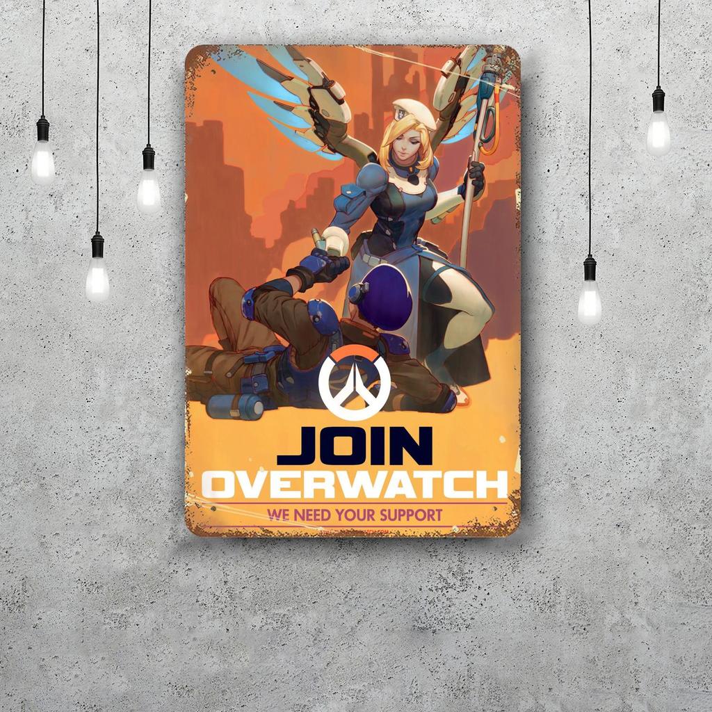 Overwatch Classic Poster Rusty Metal Plaque Retro Decorative Plate Bar Man Cave Garage Club Metal Sign Wall Decoration