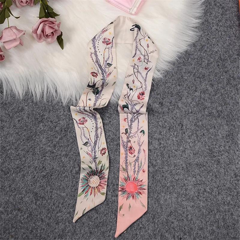 Summer scarf hairband for women with versatile kidnapping long streamers elegant fashionable narrow strips tied with small scarf