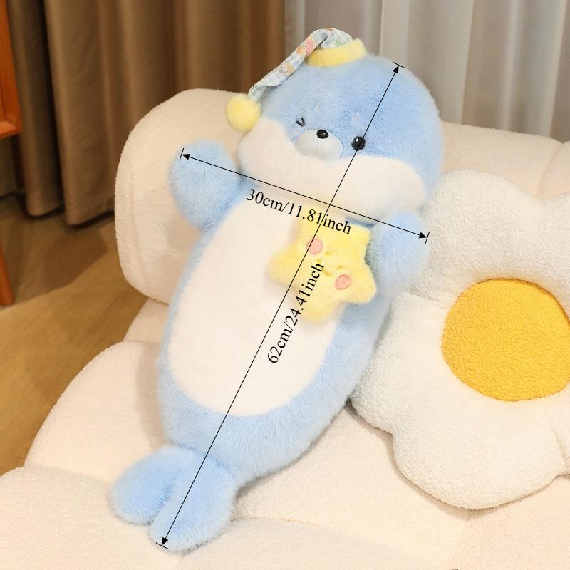 

New Large Size Seal Plush Toy Fluffy Cartoon Throw Pillow Soft Stuffed Animal Doll Home Decor Sleep Companion Toy Birthday Gift