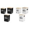 Iron Bamboo Potato Onion Garlic Storage Bins 3 Piece Organizer Set with Vent Holes for Home