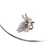 Elegant Butterfly Pearl Silk Scarf Buckle & Brooch - Black Alloy Accessory for Woolen Apparel