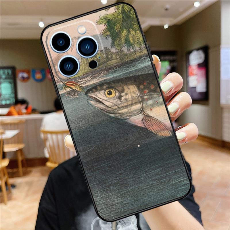 Trout Fishing Case For iPhone 17 16 14 13 12 11 15 Pro Max Mini Plus 16e 17 Air Bumper Cover Accessories