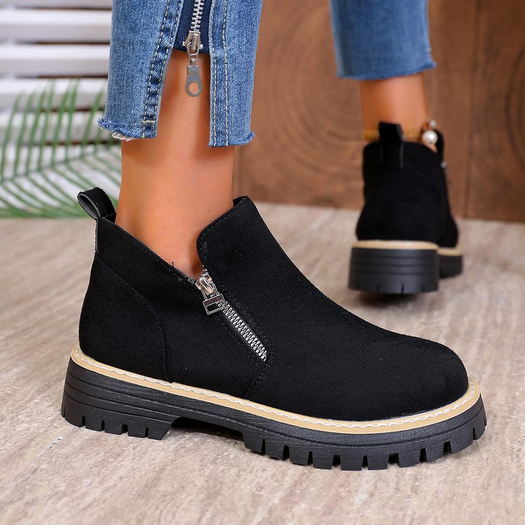 Women's Plus Size Side Zipper High Top Ankle Boots New Autumn Winter Fashion Casual Shoes