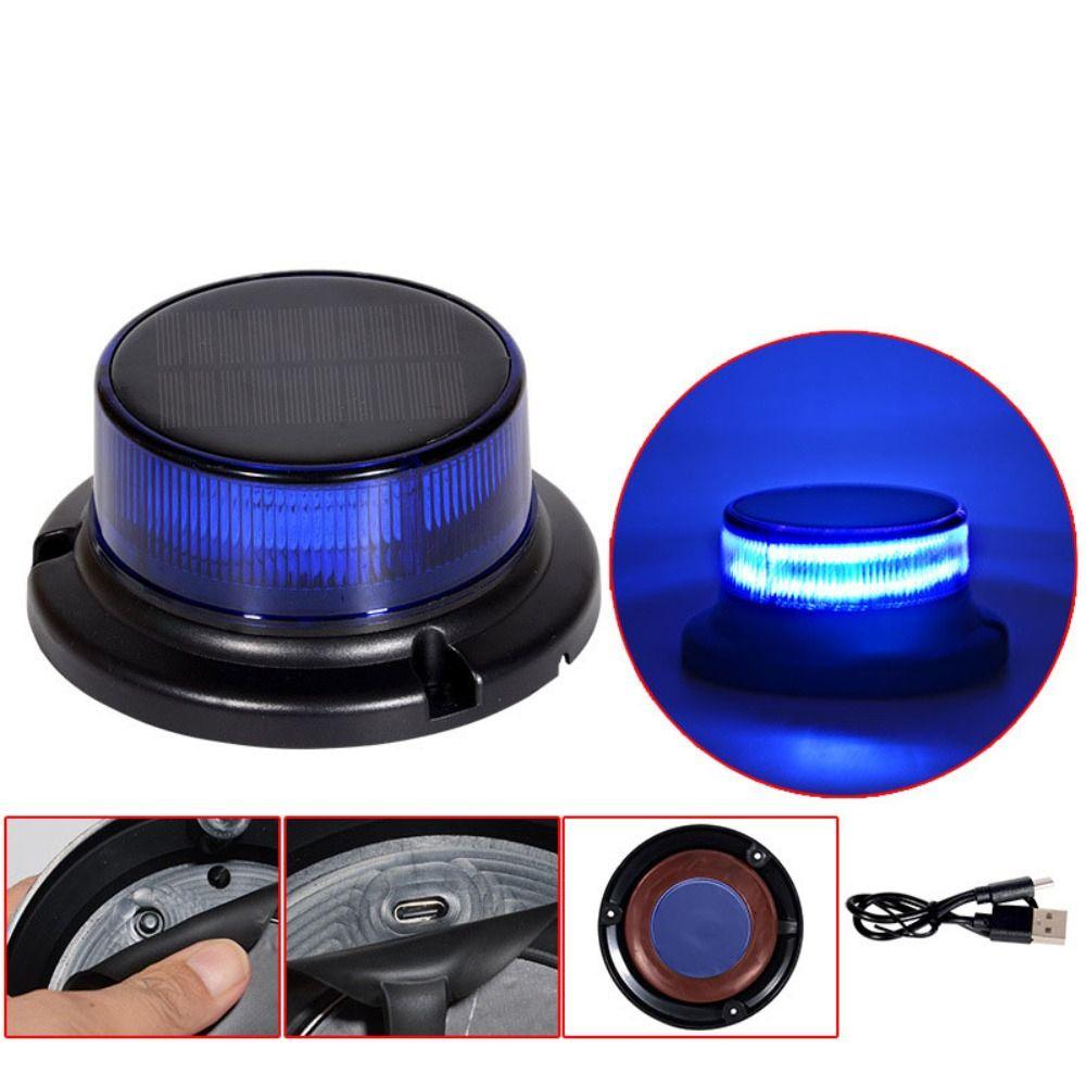 Waterproof Solar Powered Rotating Strobe Light Portable Design Off-Road Warning Lamp  Car Roof