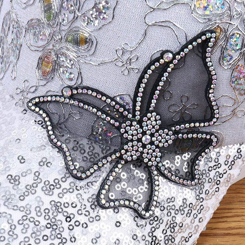 Korean Sequined Duckbill Cap For Women's Rhinestone Butterfly Baseball Cap For Women's Summer Breathable Sunshade Mesh Hat