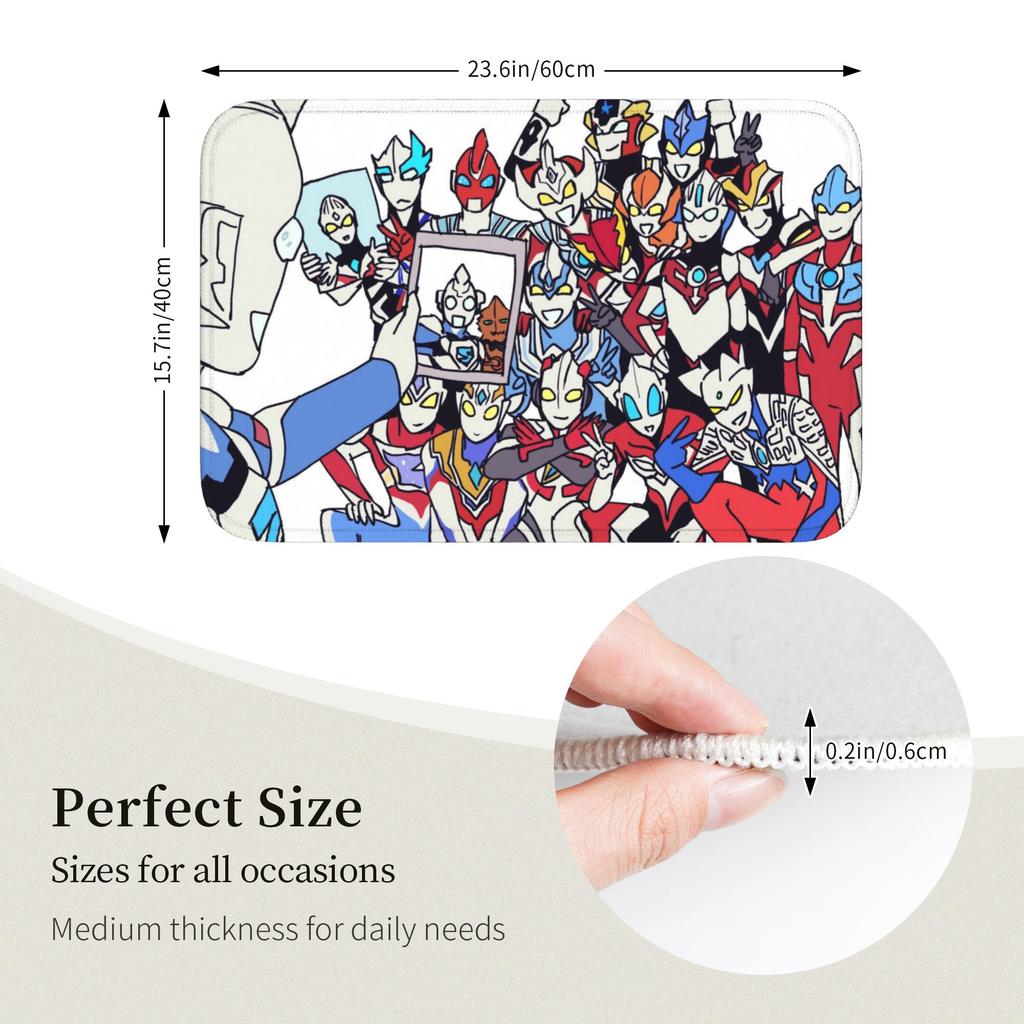 Custom Ultramanes Anime Doormat Non-Slip Entrance Welcome Kitchen Bath Floor Door Mat Toilet Living Room Carpet Rug