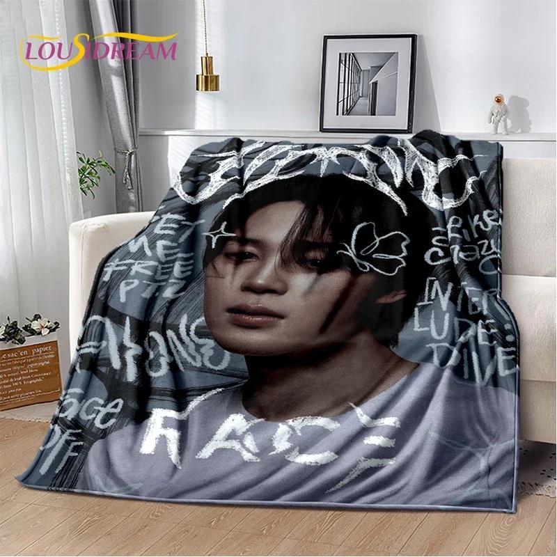 3D Kpop Jeon Jung Kook Jk JIMIN Star Blanket,Soft Throw Blanket for Home Bedroom Bed Sofa Picnic Travel Office Cover Child Gift