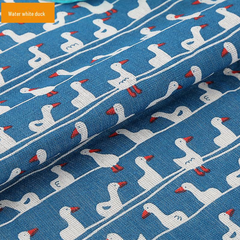 Floral Plaid Cotton-Linen Fabric for Tablecloths, Curtains, Sofas, and DIY Projects