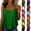 Fashionable Women's Casual  Color Camisole Top With Buttons,  Camisole Vest