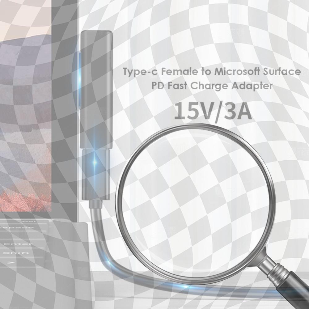 

Charging Power Adapter USB C Type Female PD Converter Type C Power Adapter Connector for Surface Pro 3 4 5 6 China Mainland