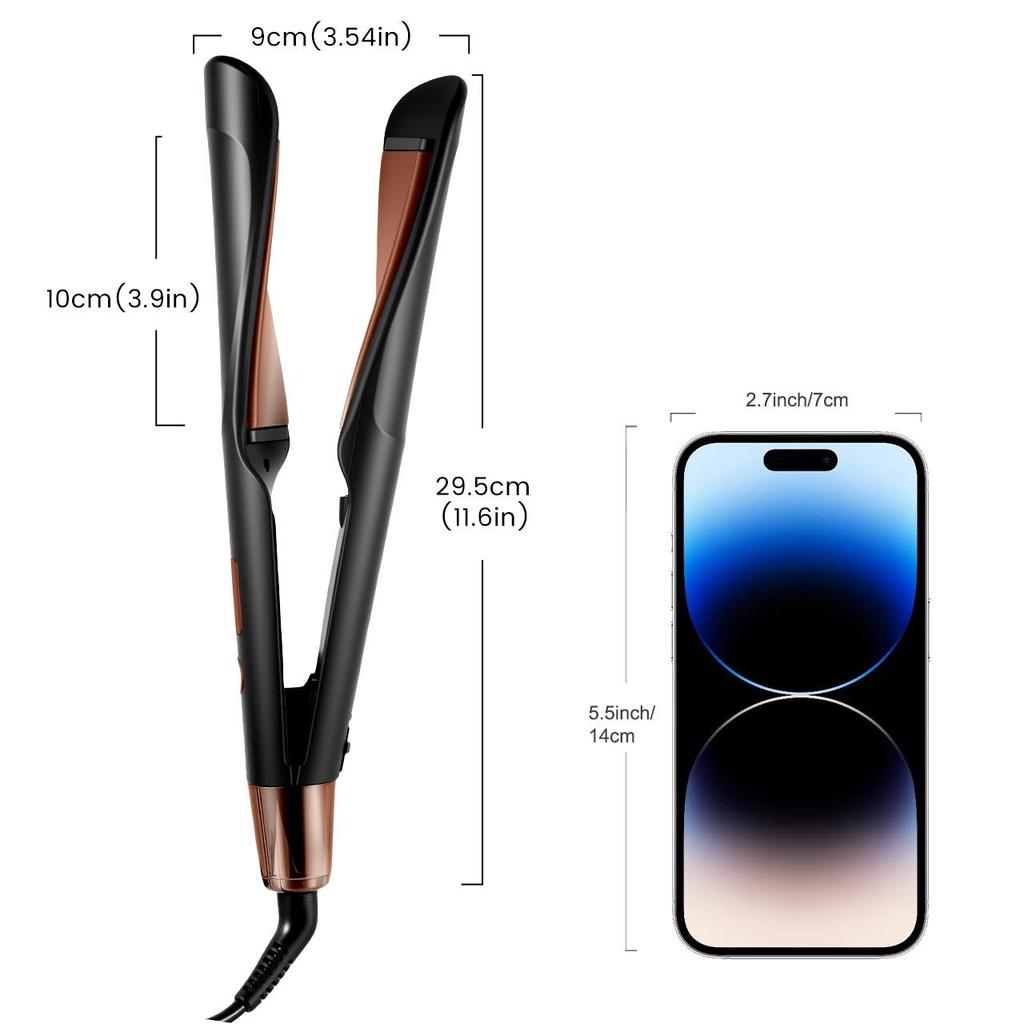 Hatteker Ceramic Hair Curler Straightener 30S Fast Heat up with Auto Shut-Off for Quick Safe Styling