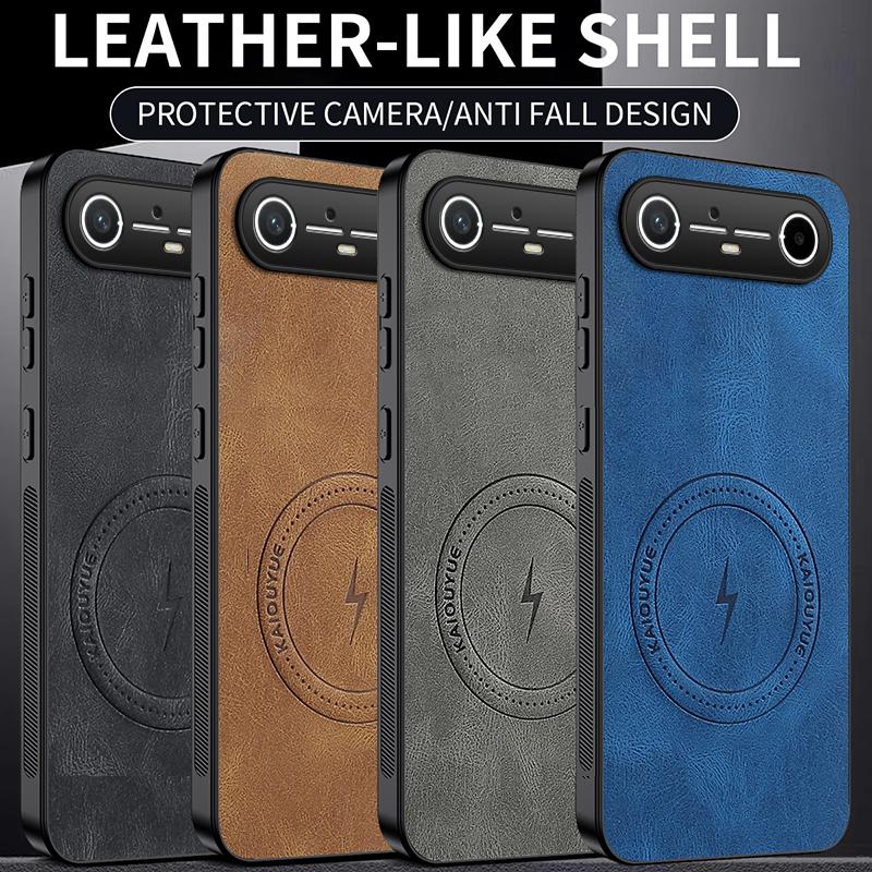 For Tecno Pova Slim Deksel for Magsafe Luksus Saueskinn Magnetisk Matt Deksel for Tecno Pova Slim 5G Støtsikker Støtfanger