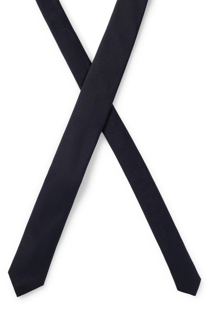 [BOSS] Italian-made Pure Silk Jacquard Tie for Men, One Size, Navy