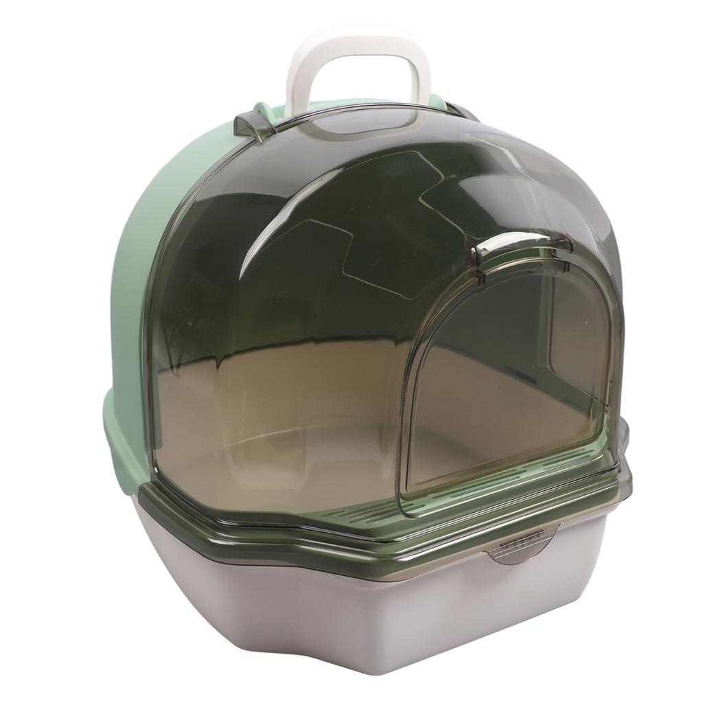 Enclosed Cat Litter Box Double Doors Large Space Splash Proof Odor Removal Portable Kitty Litter