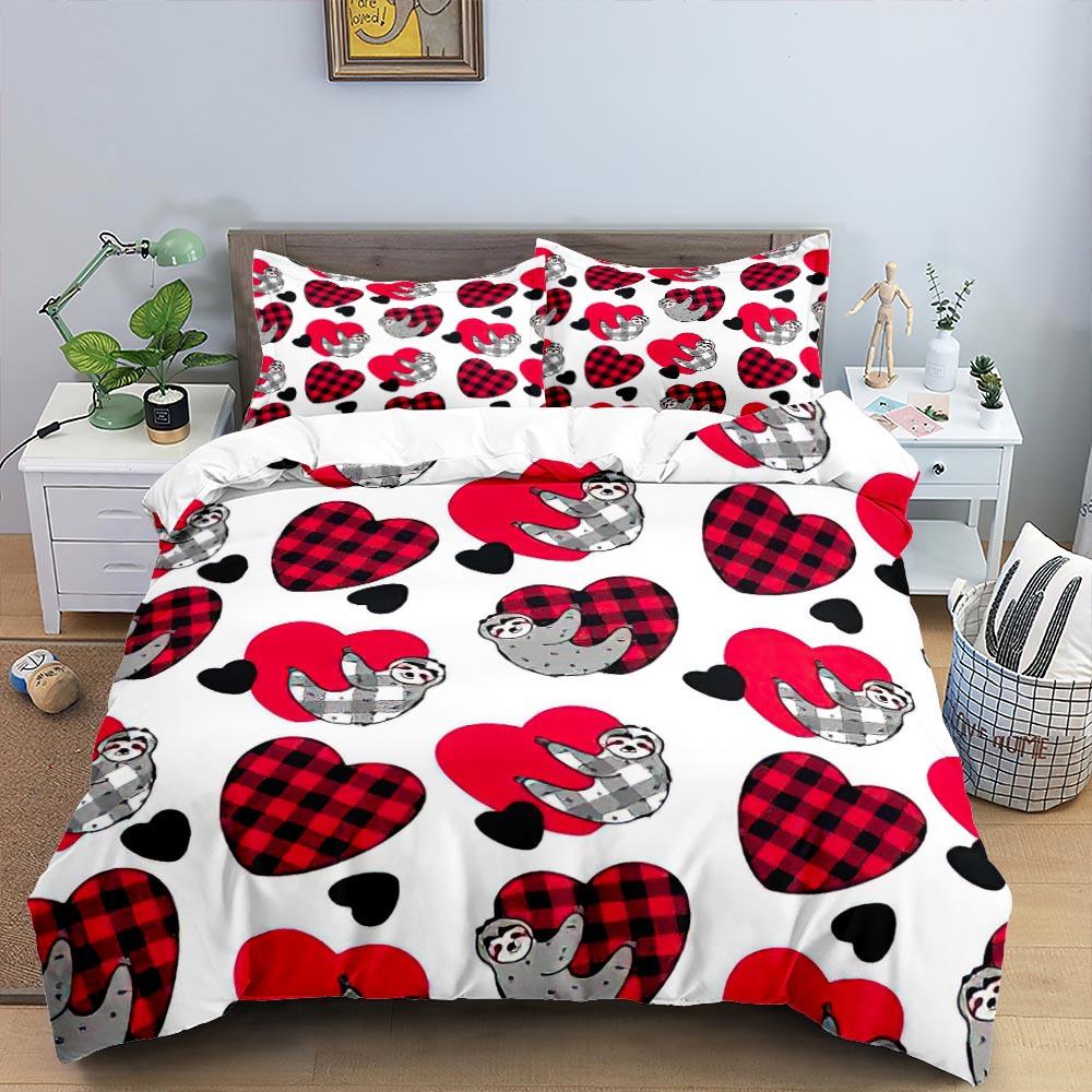 Cartoon Sloth Duvet Cover King Queen Funny Animal Bedding Set For Kids Wildlife Polyester Quilt Cover Children Birthday Gifts