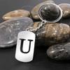 Stainless Steel Alphabet Charm Keychain - Smooth Surface, Retro Style Gift Pendant