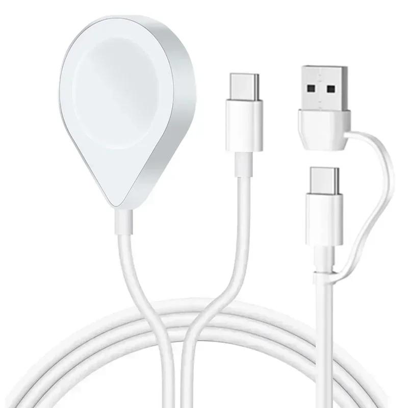 Apple Watch Charger Magnetic 3 in 2 USB C iPhone Charger Fast Charging Cable Compatible Apple Watch 9 8 7 6 5 4 3 2 1 SE