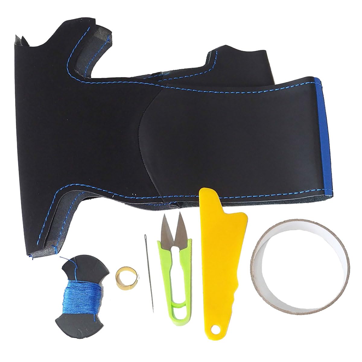 

Copen momo steering wheel genuine leather wrapping NS Design Buckskin Blue kit, 1NS1D25, синий