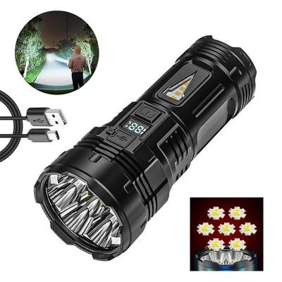 Neue Helligkeit 7LED+4SMD Taschenlampe Leistungsstarke Spotlight-Beleuchtung Taschenlampe USB Wiederaufladbar IP46 Wasserdicht Laterne Campinglampe Wandern Angeln