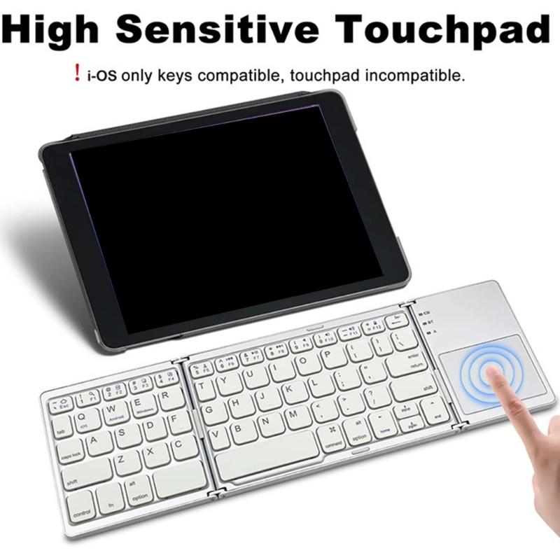 Wireless Keyboard Folding Pocket Size Keypad with Touchpad For Tablets Pad For 40Hrs Long Battery Service For Tablet PC