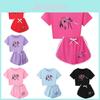 Kpop Demon Hunters Print Kids Short Sleeve Shorts Pajama Set With Cotton Fabric For Children And Teens