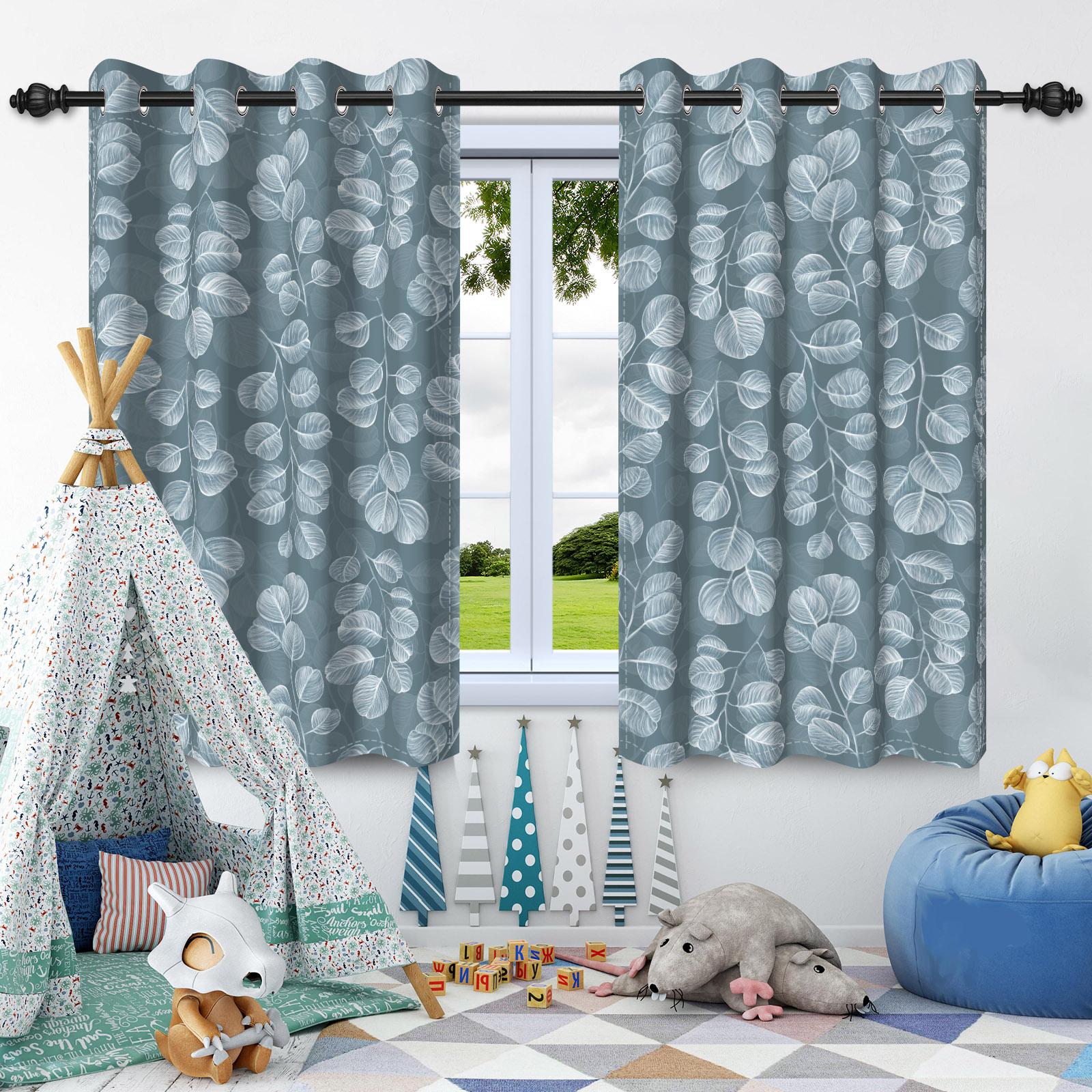 

2 шт. Шторы с рисунком листьев, простые современные для дома, спальни, гостиной, светонепроницаемые, с теплоизоляцией и шумоподавлением 50x120cm 2pcs