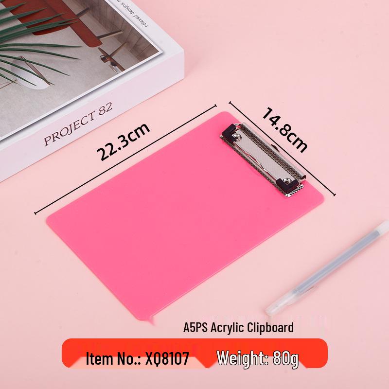 Verdickte Hartplastik-Schreibunterlage mit Klemme