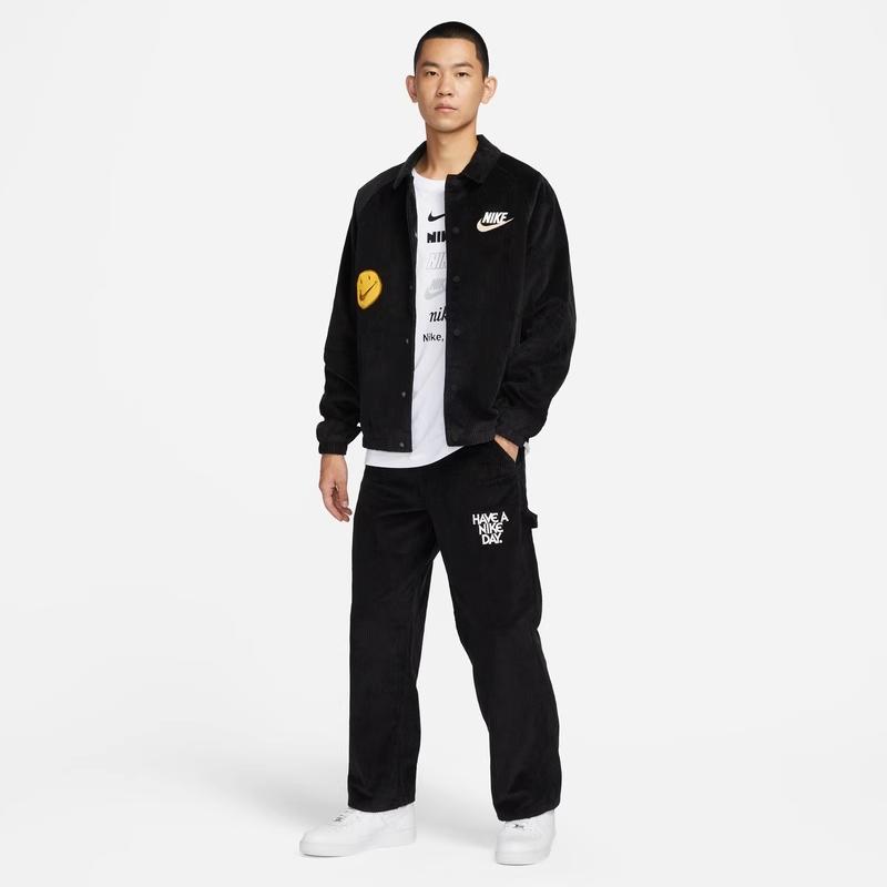 Nike Solid Color Letter Embroidery Logo Casual Pants Men Bottoms Black HF0354-010