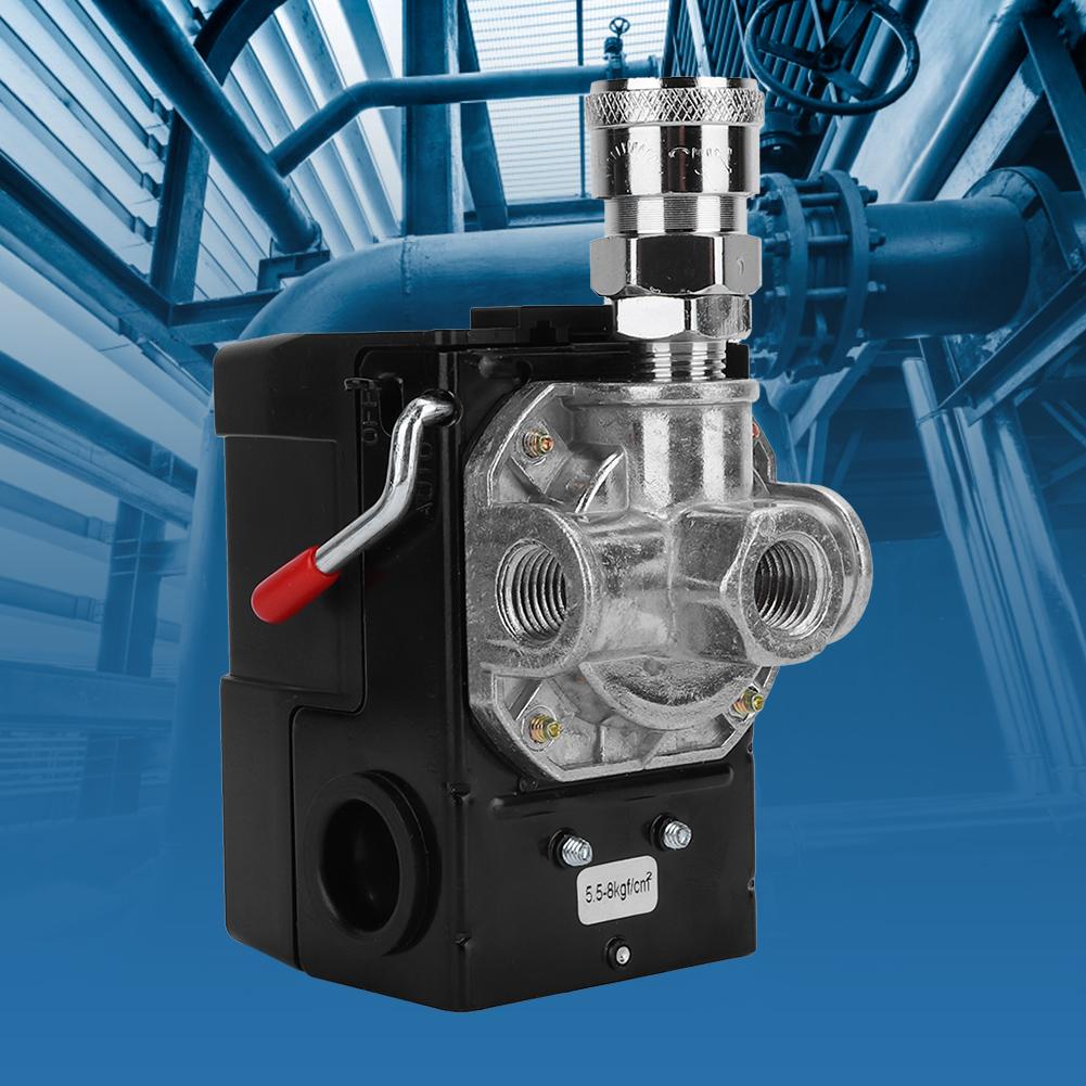 4 Hole Automatic Pressure Switch Control Valve G1 4  75 120psi 220V for Air Compressor